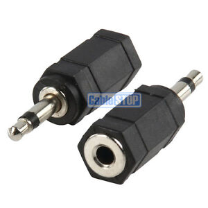 2 x 3.5 mm STEREO to MONO Jack Adapter Connector Converter Plug Male to Female