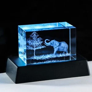 Qianwei Elephant Gifts for Women Decorations for Home, 3D Crystal Elephant De... - Picture 1 of 8