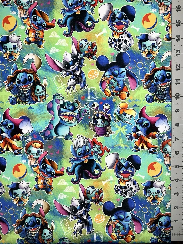 Disneys Stitch Custom Fabric Fat Quarter 18x28” Cotton Spandex - Image 1 of 1