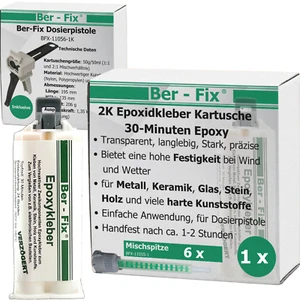 Ber-Fix 2k Kleber - Epoxidharz Kleber 30 Min echter Epoxy Kleber 2 Komponenten K - Bild 1 von 18