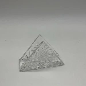 Crystal Triangle Napkin Holder Or Can Be Used  4in Long, 2 In Wide, 3 In Deep - Picture 1 of 6