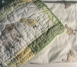 Pottery Barn Kids Pair of Embroidered Valances and Matching Crib Pillow Animals - Picture 1 of 14