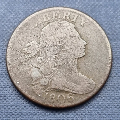 1806 Draped Bust Large Cent 1c Better Grade Damaged #50780 Cover
