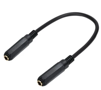 6.35mm TRS/TS Stereo Audio Mono Extension Cable, Female to Female  - 0.2m - Image 1 of 4