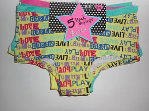 Girls Underwear Boy Shorts Gyrl Co. 5 Pairs Cotton Various Youth Sizes NWT - Picture 1 of 2