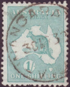 1/- CANGURO VERDE PEQUEÑA MARCA DE AGUA MÚLTIPLE - USADO FINO (A12969) - Imagen 1 de 1