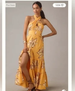 Neu mit Etikett Anthropologie Hutch Neckholder-Maxikleid mit Blumenmuster Größe 6 brandneu geblümt - Bild 1 von 5
