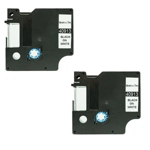2 Schwarz auf Weiß Etikettenkassetten für Dymo LabelManager 120P 150 160 200 A40913 - Bild 1 von 1