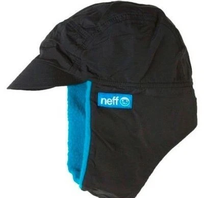 neff Mens Arctic Trapper Winter Beanie Hat - Black/Blue - One Size - New