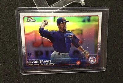 Devon Travis 2015 Topps Chrome card 184 Toronto Blue Jays rookie refractor - Image 1 of 2