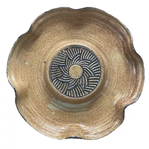 HTF Vintage Clyde Gobble Pottery Handmade Fluted Scalloped Dish 14" Wavy Art Pot - Picture 1 of 7