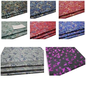 Faux Silk Brocade(Butterfly Flower)Jacquard Damask Kimono Fabric Material*Bm2 - Picture 1 of 23