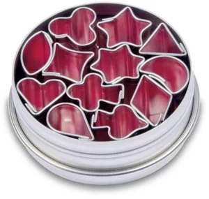 Städter Ausstechform 12 Motive 3-4 cm Mini Set Herz Mond Stern Spielkartenmotive - Bild 1 von 2