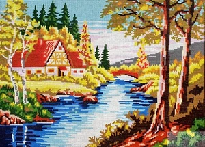 Needlepoint tapestry painted canvas 14.774 - Landscape (18"x24") GobelinL - Picture 1 of 3