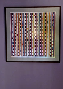 YAACOV AGAM Serigraph on Metallic Silver Paper Geometric abstract Kinetic Ltd Ed - Picture 1 of 19