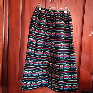 Vintage Colorful Mexican Knit Skirt Stretchy Waist 16-32 - Picture 1 of 6