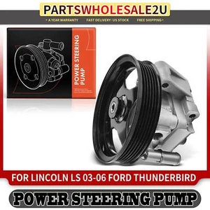 Power Steering Pump w/Pulley for Ford Thunderbird 2003-2005 Lincoln LS 2003-2006 - Picture 1 of 10
