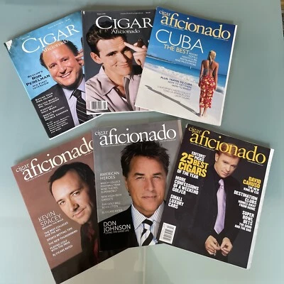 Лот из 6 журналов Cigar Aficionado: Perelman Dillon Cuba Spacey Johnson Caruso - Изображение 1 из 4