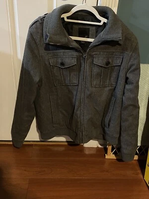 J. Ferrar Modern Fit Men's Size L Gray Wool Blend Zip - Image 1 of 4