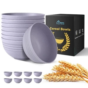 Unbreakable Wheat Straw Cereal Bowls - Microwave & Dishwasher Safe Soup - Picture 1 of 7