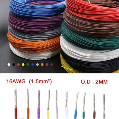 16AWG Silver Plated Copper Polytetrafluoro PTFE Wire 2mm Audio Stranded Cable 1M - Image 1 of 4