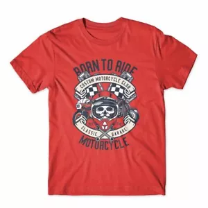 Born To Ride Motorcycle T-Shirt 100% Cotton Premium Tee NEW - Picture 1 of 2