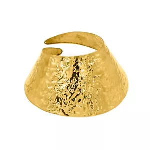 Kühn gehämmert afrikanisches Halsband Handarbeit 18k vergoldet Messing Halskette für Frauen - Bild 1 von 7