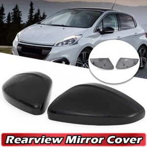 2PCS Door Mirror Covers Painted For Peugeot 208 /2008 Gti 2012-2019 Gloss Black - Picture 1 of 10