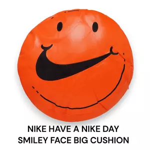 NIKE HAVE A NIKE DAY SMILEY FACE BIG CUSHION ORANGE Limited Japan New - Picture 1 of 5