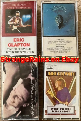 4 Cassette Tape Lot - Eric Clapton Rod Stewart Steve Winwood Eagles PLAY TESTED - Image 1 of 3