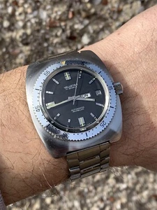 Enorme Orologio Vintage Valuetex da Uomo Diver Automatico 40mm Svizzero M Corona Vitata - Foto 1 di 12