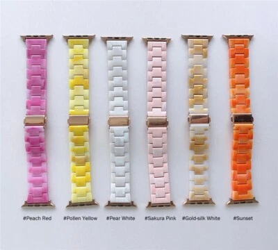 Women Resin Bracelet Band for Apple Watch 11 10 9 8 7 6 5 SE 44/41/45/42/46/49mm - Image 1 of 4