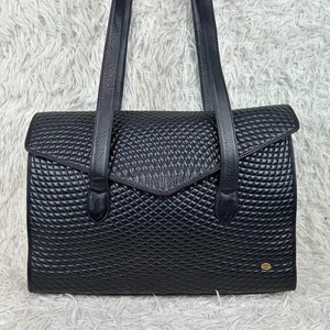 Bally Quilted Tote Bag Shoulder Bag Black From Japan - Picture 1 of 12