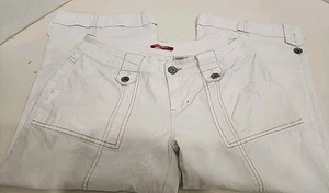 Union Bay Stretch Capris Size 11 Cuffed Free Shipping Pockets Metal Buttons Whit - Bild 1 von 19