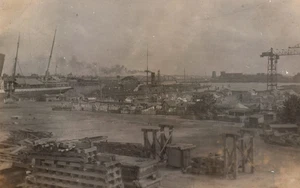 WWI Ship Yard New York Echt Foto Postkarte - Bild 1 von 3
