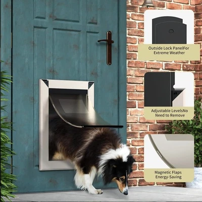 Classicmacher Puerta Impermeable para Perros, Marco de Aluminio, Túnel Telescópico, Negro Foto 1 de 4