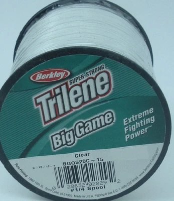 Berkley BGQS12-15 12 Lb Trilene Big Game Mono Filo 1/4 Lb Bobina Trasparente - Immagine 1 di 2