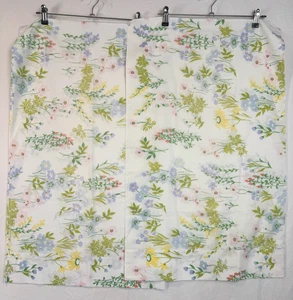 Vtg Springmaid Wondercale Standard Pillowcase Wild Flowers Watercolor Set of 2 - Picture 1 of 6