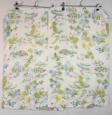 Vtg Springmaid Wondercale Standard Pillowcase Wild Flowers Watercolor Set of 2 - Image 1 of 4