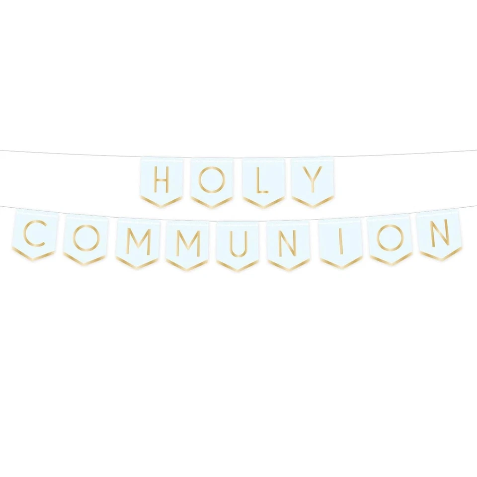 Banderín de la Sagrada Comunión Carta Banner Lámina de Oro Celebración Botánica Foto 1 de 1