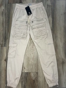 Carpe Omnia Men's Pants M Light Tan Cargo Tactical Pockets Zipper Drawstring NWT - Picture 1 of 12