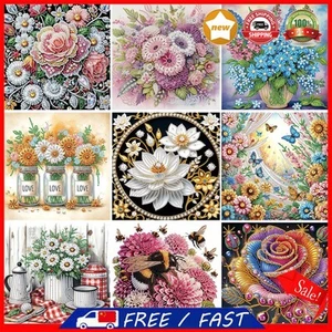 5D DIY Partial Special Shaped Drill Diamond Painting Kit Flower Decor 30x30cm - Afbeelding 1 van 39