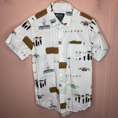 Boxlunch друзья рубашка на пуговицах мужской размер S, "Central Perk", короткий рукав - Изображение 1 из 4