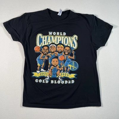 Golden State Warriors Shirt Mens Small NBA 2022 Champions Caricature Cartoon - Image 1 of 4