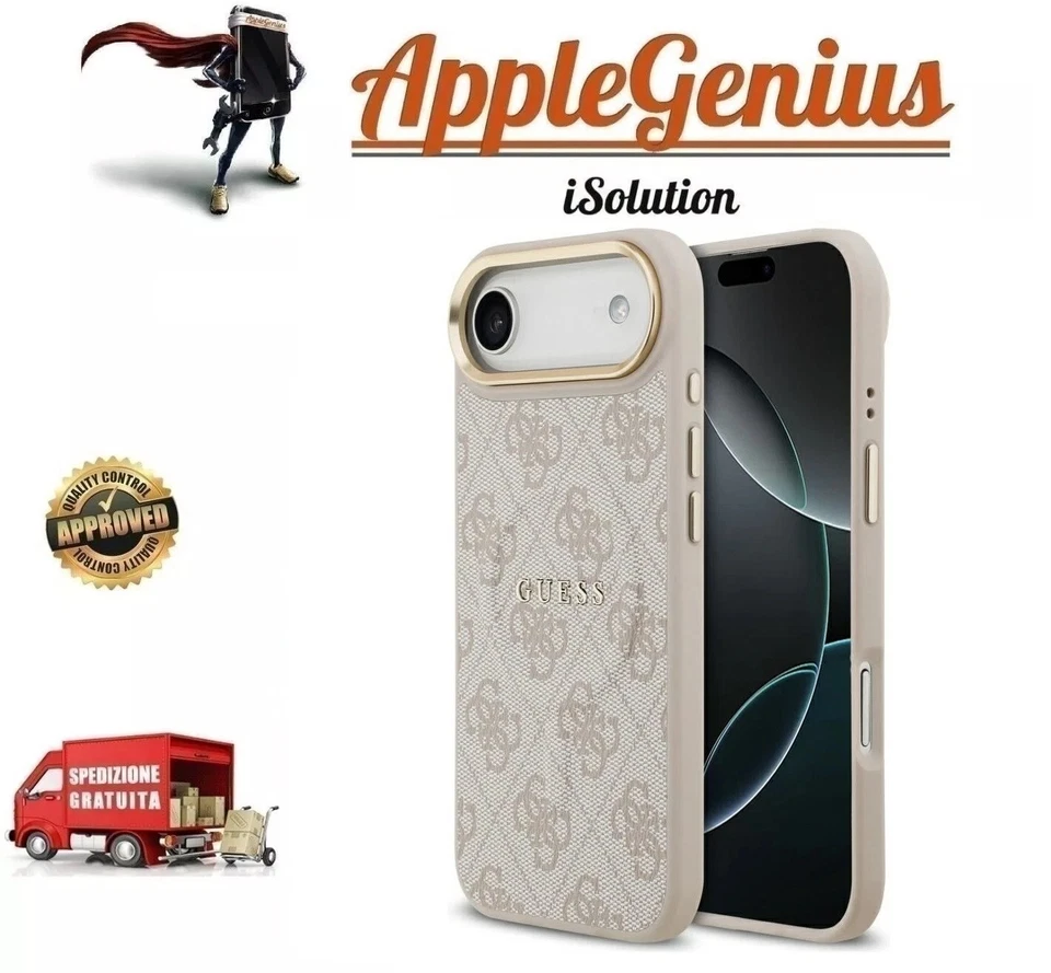 GUESS COVER PER IPHONE 17 AIR COMPATIBILE CON MAGSAFE GUHMP17MP4MSEGCP + CORRIER - Immagine 1 di 1
