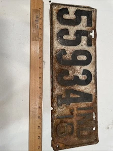 Indiana License Plate 1916 No. 55934 - Picture 1 of 4