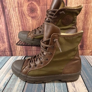 Militär Converse All Star Schuhe Unisex Herren 8 Damen 9,5 Leder grün - Bild 1 von 8