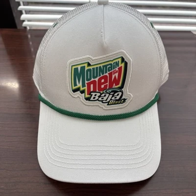 Mountain Dew Baja Blast 5 paneles blanco camionero SnapBack sombrero con cuerda Foto 1 de 4