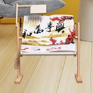 Embroidery Hoop Holder Built in Tool Storage Box Wood Embroidery Frame Stand - Picture 1 of 6