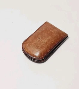 Monedero/pinza para monedas de cuero genuino marrón vintage con bloqueo magnético - Imagen 1 de 12